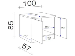 Flex-Well Exclusiv Küchenschränke<Küchen-Spülenschrank DSPU Cara 100cm Schilfgrün-Artisan Eiche