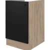 Outlet Flex-Well Exclusiv Küchen-Spülenunterschrank Capri 50cm Schwarz Matt-Endgrain O.