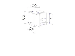 Flex-Well Exclusiv Küchen-Spülenschrank Lund 100cm Lichtgrau glänzend-Rauchgrau< Küchenschränke