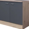 Flex-Well Exclusiv Pantryküchen|Einbauküchen<Küchen-Spülenunterschr. Morena 100cm Basaltg. matt - San Remo