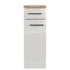 Flex-Well Exclusiv Küchen-Unterschrank Lund 30 cm Lichtgrau glänzend-Rauchgrau< Küchenschränke