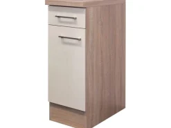 Flex-Well Exclusiv Küchenschränke<Küchen-Unterschrank Orlando 30 cm Kaschmir Glanz-Sonoma Eiche