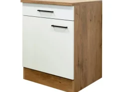 Flex-Well Exclusiv Küchen-Unterschrank Vintea 60 cm Magnolie matt - Lancelot Oak