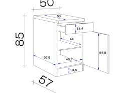 Flex-Well Exclusiv Küchen-Unterschrank Cara 50cm Schilfgrün matt - Artisan Eiche< Küchenschränke