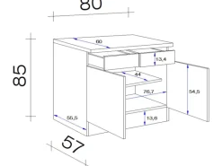 Flex-Well Exclusiv Küchenschränke<Küchen-Unterschrank Morena 80cm Basaltgrau-San Remo Eiche