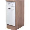 Sale Flex-Well Exclusiv Küchen-Unterschrank Valero 30 cm Hochglanz Weiß-Sonoma Eiche