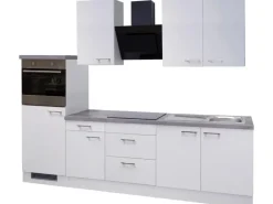 Flex-Well Exclusiv Kochfelder|Kühlschränke<Küchenzeile Joelina 270 cm Weiß