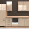 Flex-Well Exclusiv Küchenzeile Orlando 270 cm ohne E-Geräte Kaschmir Glanz< Single-Küchen|Einbauküchen