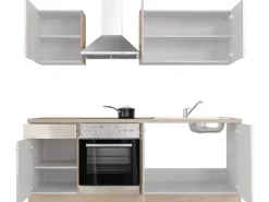 Flex-Well Exclusiv Küchenzeile Orlando 210 cm Kaschmir Glanz - Sonoma Eiche< Winkelküchen