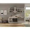 Flex-Well Exclusiv Küchenzeile 1601-036 Lund 210cm Lichtgrau glänzend -Rauchgrau< Einbauküchen|Winkelküchen