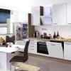 Outlet Flex-Well Exclusiv Küchenzeile Valero 280 cm Hochglanz Weiß-Sonoma Eiche