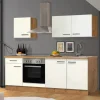 Flex-Well Exclusiv Single-Küchen|Kochfelder<Küchenzeile Vintea 210 cm Magnolia - Lancelot Oak