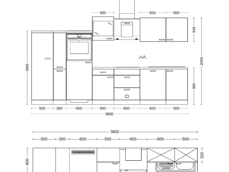 Flex-Well Exclusiv Kühlschränke|Kochfelder<Küchenzeile Lara 360 cm Anthrazit - San Remo Eiche
