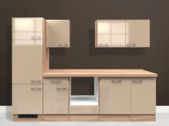 Sale Flex-Well Exclusiv Küchenzeile Orlando 280 cm ohne E-Geräte Kaschmir Glanz