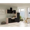 Flex-Well Exclusiv Küchenzeile Lara 220 cm Anthrazit - San Remo Eiche< Single-Küchen|Herde