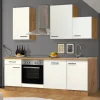 Flex-Well Exclusiv Single-Küchen|Winkelküchen<Küchenzeile Vintea 220 cm Magnolia - Lancelot Oak