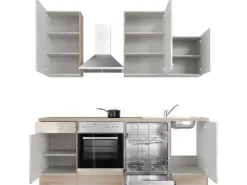 Best Flex-Well Exclusiv Küchenzeile Orlando 220 cm Kaschmir Glanz - Sonoma Eiche