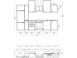 Flex-Well Exclusiv Einbauküchen|Herde<Küchenzeile Lara 310 cm Anthrazit - San Remo Eiche