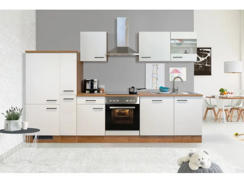 Online Flex-Well Exclusiv Küchenzeile Vintea 310 cm Magnolia-Lancelot Oak