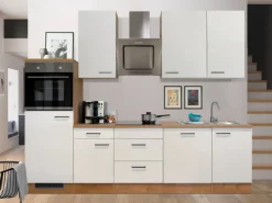Flex-Well Exclusiv Küchenzeile Vintea 280 cm Magnolia-Lancelot Oak< Kochfelder|Kühlschränke