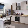 Discount Flex-Well Exclusiv Küchenzeile Orlando 280 cm Kaschmir Glanz-Sonoma Eiche
