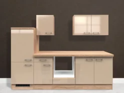 Flex-Well Exclusiv Kühlschränke|Küchenschränke<Küchenzeile Orlando 270 cm ohne E-Geräte Kaschmir Glanz