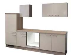 Flex-Well Exclusiv Kühlschränke|Küchenschränke<Küchenzeile Orlando 270 cm ohne E-Geräte Kaschmir Glanz