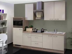 Outlet Flex-Well Exclusiv Küchenzeile Orlando 270 cm Kaschmir Glanz-Sonoma Eiche NB
