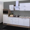 Flex-Well Exclusiv Küchenzeile Valero 270 cm Hochglanz Weiß-Sonoma Eiche NB< Kühlschränke|Kochfelder