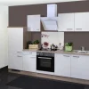 Flex-Well Exclusiv Herde|Kochfelder<Küchenzeile Valero 270 cm Hochglanz Weiß-Sonoma Eiche