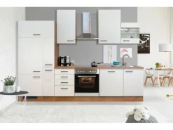 Flex-Well Exclusiv Einbauküchen<Küchenzeile Vintea 310 cm Magnolia-Lancelot Oak
