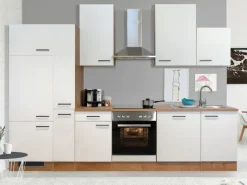 Flex-Well Exclusiv Kochfelder|Kühlschränke<Küchenzeile Vintea 310 cm Magnolia-Lancelot Oak
