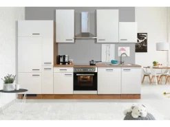 Flex-Well Exclusiv Kochfelder|Kühlschränke<Küchenzeile Vintea 310 cm Magnolia-Lancelot Oak