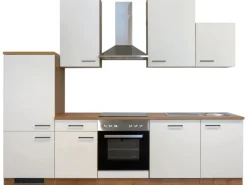 Flex-Well Exclusiv Küchenzeile Vintea 280 cm Magnolia-Lancelot Oak< Kühlschränke