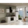 Flex-Well Exclusiv Single-Küchen|Herde<Küchenzeile Joelina 220 cm Weiß matt - Beton Grau