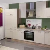 Flex-Well Exclusiv Küchenzeile Orlando 310 cm Kaschmir Glanz-Sonoma Eiche< Kühlschränke|Einbauküchen