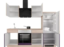 Sale Flex-Well Exclusiv Küchenzeile Focus 220 cm Akazie - Aubergine