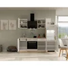 Outlet Flex-Well Exclusiv Küchenzeile Valero 220 cm Hochglanz Weiß - Sonoma Eiche
