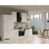 Flex-Well Exclusiv Einbauküchen|Kochfelder<Küchenzeile Joelina 310 cm Weiß matt - Beton Grau