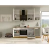 Flex-Well Exclusiv Küchenzeile Vintea 220 cm Magnolia matt - Lancelot Oak< Kochfelder|Herde