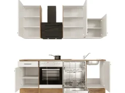 Flex-Well Exclusiv Küchenzeile Vintea 220 cm Magnolia matt - Lancelot Oak< Kochfelder|Herde