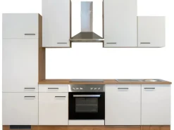 Flex-Well Exclusiv Kühlschränke|Kochfelder<Küchenzeile Vintea 280 cm Magnolia-Lancelot Oak