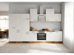 Flex-Well Exclusiv Kühlschränke<Küchenzeile Vintea 360 cm Magnolia matt - Lancelot Oak