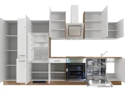 Flex-Well Exclusiv Kühlschränke<Küchenzeile Vintea 360 cm Magnolia matt - Lancelot Oak