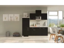 Hot Flex-Well Exclusiv Küchenzeile Lara 210 cm Anthrazit - San Remo Eiche
