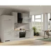 Flex-Well Exclusiv Kühlschränke|Kochfelder<Küchenzeile Lund 310 cm Lichtgrau glänzend-Rauchgrau
