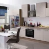 Flex-Well Exclusiv Küchenzeile Orlando 280 cm Kaschmir Glanz-Sonoma Eiche< Kühlschränke|Single-Küchen