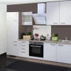 Flex-Well Exclusiv Küchenzeile Valero 270 cm Hochglanz Weiß-Sonoma Eiche< Herde|Kühlschränke