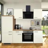 Flex-Well Exclusiv Küchenzeile Vintea 220 cm Magnolia Matt - Lancelot Oak< Winkelküchen|Kühlschränke