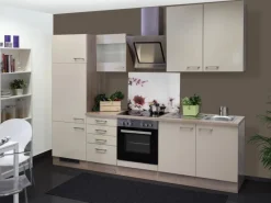 Flex-Well Exclusiv Küchenzeile Orlando 270 cm Kaschmir Glanz-Sonoma Eiche